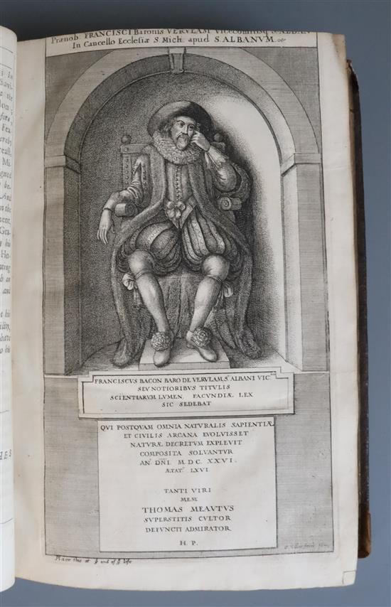 Bacon, Francis Sir - Resuscitatio, 3rd edition, 2 parts in 1, folio, contemporary calf rebacked, with engraved